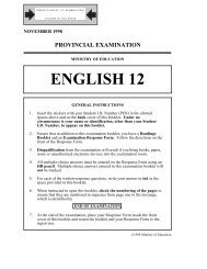 ENGLISH 12 - QuestionBank.CA