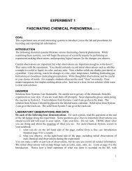 EXPERIMENT 1 FASCINATING CHEMICAL PHENOMENA rev 7/13