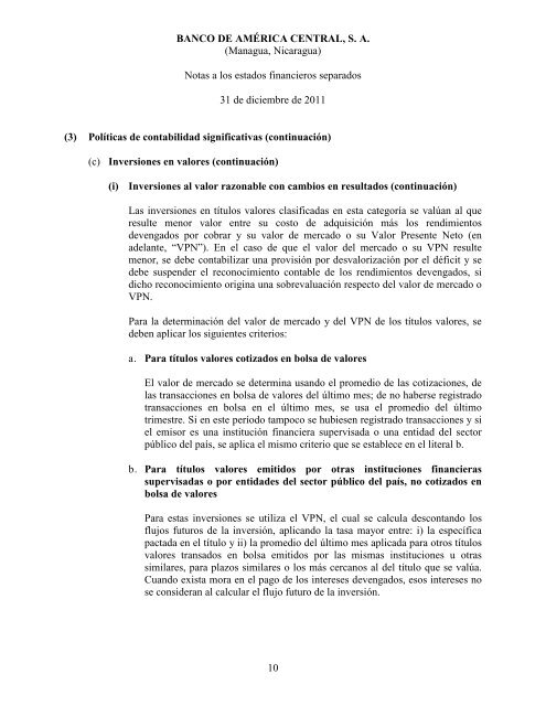 BANCO DE AMÉRICA CENTRAL, S. A. (Managua, Nicaragua ...