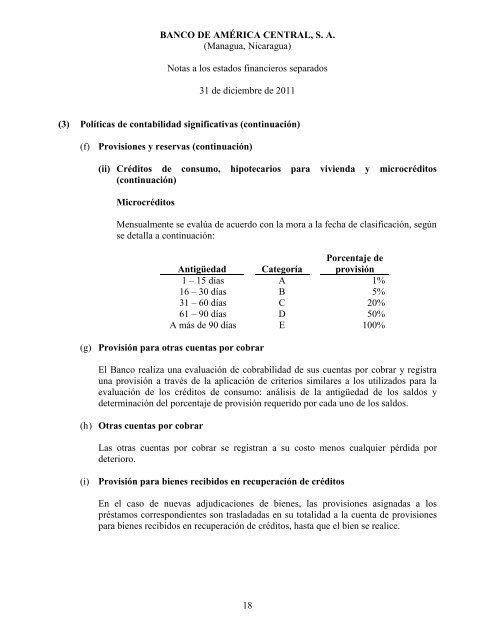 BANCO DE AMÉRICA CENTRAL, S. A. (Managua, Nicaragua ...