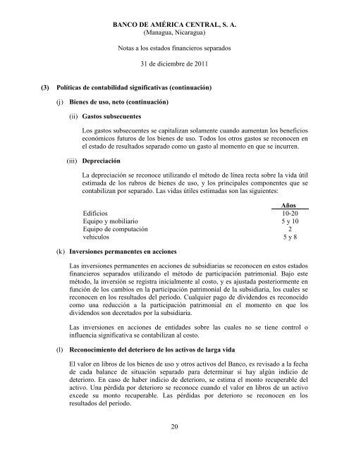BANCO DE AMÉRICA CENTRAL, S. A. (Managua, Nicaragua ...