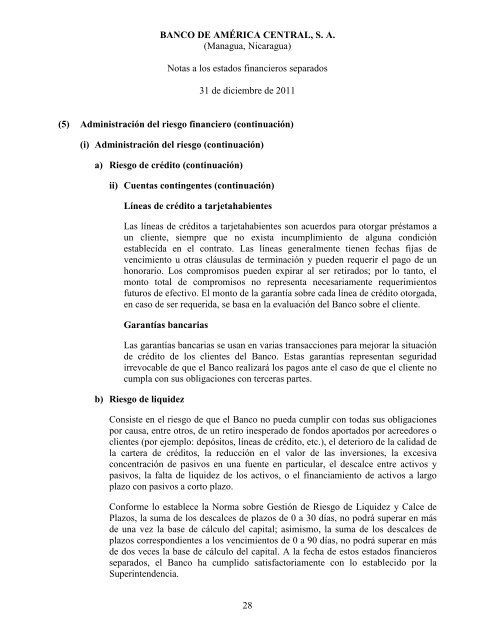 BANCO DE AMÉRICA CENTRAL, S. A. (Managua, Nicaragua ...