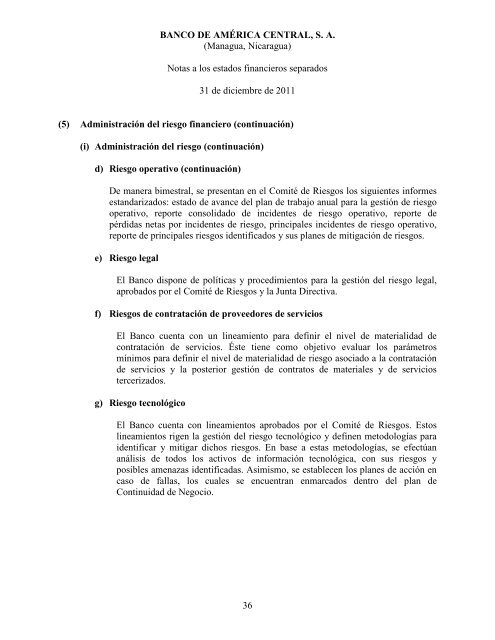 BANCO DE AMÉRICA CENTRAL, S. A. (Managua, Nicaragua ...