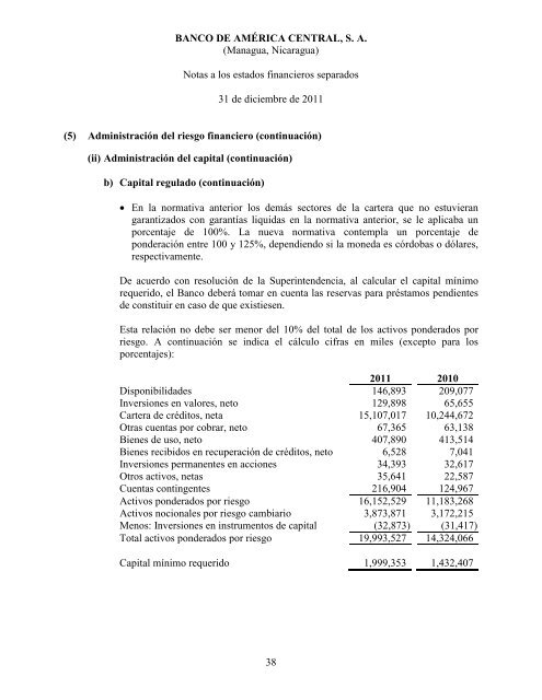 BANCO DE AMÉRICA CENTRAL, S. A. (Managua, Nicaragua ...