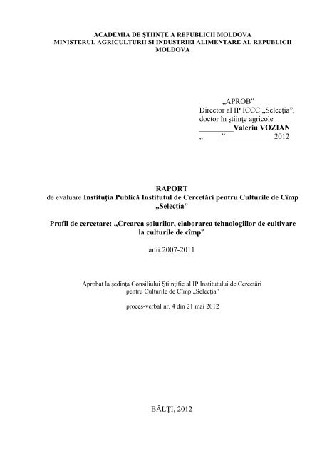 academia de ştiinţe a republicii moldova - Consiliul Naţional pentru ...