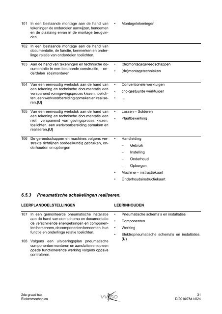 Elektromechanica tweede graad tso - VVKSO - ICT-coördinatoren