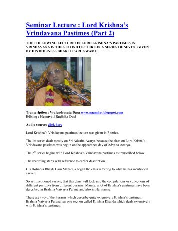 Lord Krishna's Vrindavana Pastimes - ebooks - ISKCON desire tree
