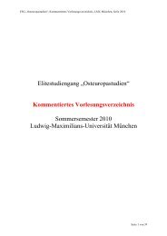 Vorlesungsverzeichnis - Ludwig-Maximilians-UniversitÃ¤t MÃ¼nchen