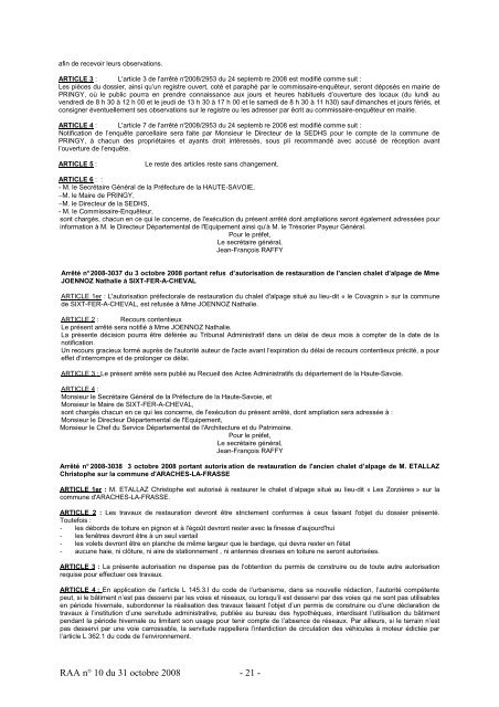 RAA du 31 octobre 2008 - Les services de l'Ãtat en Haute-Savoie