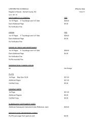 Uniform Fee Schedule Effective Oct 1, 2011 - Harnett County