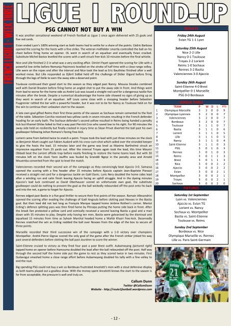 Issue Twelve – 28th August 2012 - WORLD FOOTBALL WEEKLY