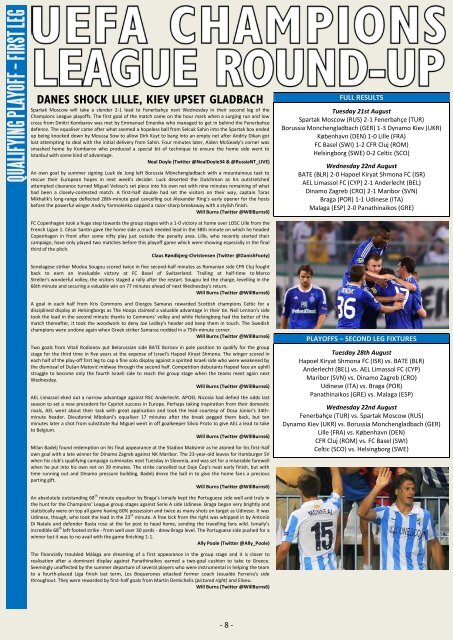 Issue Twelve – 28th August 2012 - WORLD FOOTBALL WEEKLY