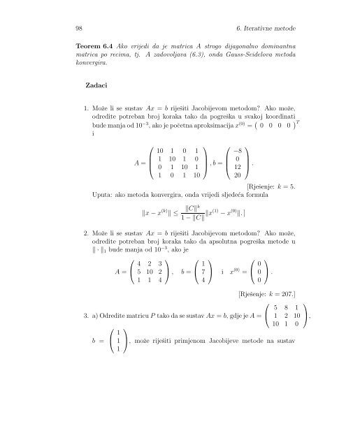 NumeriÄka linearna algebra - Odjel za matematiku - SveuÄiliÅ¡te ...