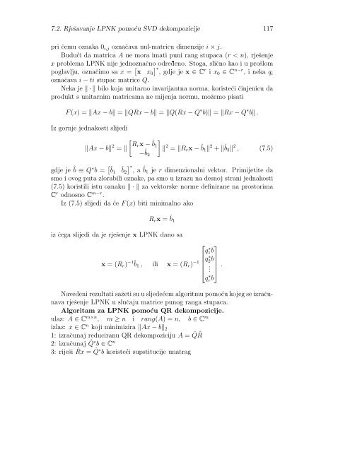 NumeriÄka linearna algebra - Odjel za matematiku - SveuÄiliÅ¡te ...