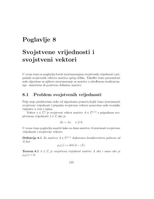 NumeriÄka linearna algebra - Odjel za matematiku - SveuÄiliÅ¡te ...