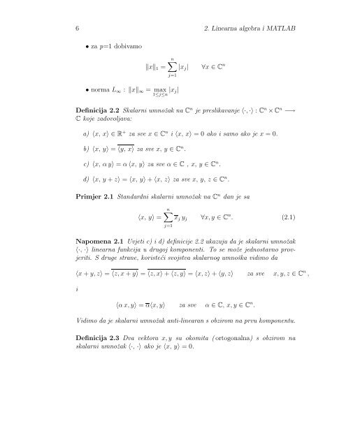 NumeriÄka linearna algebra - Odjel za matematiku - SveuÄiliÅ¡te ...