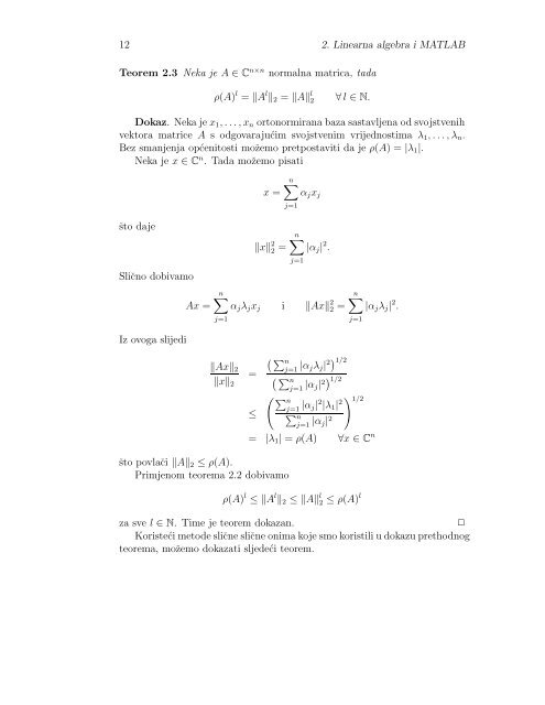 NumeriÄka linearna algebra - Odjel za matematiku - SveuÄiliÅ¡te ...