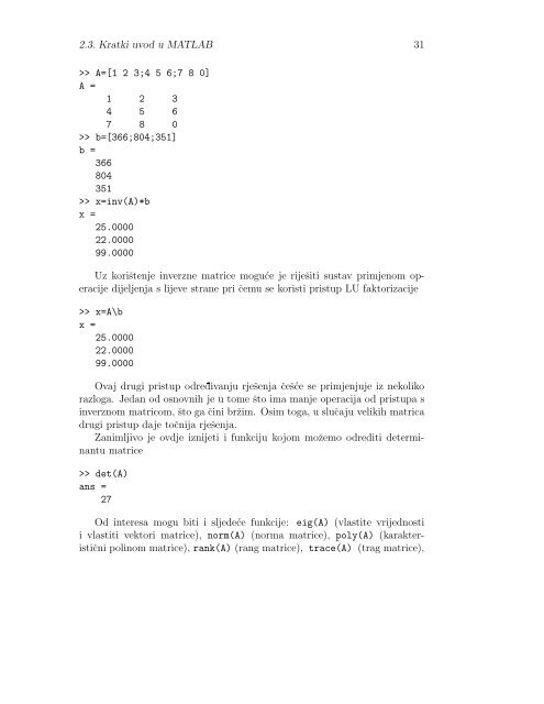 NumeriÄka linearna algebra - Odjel za matematiku - SveuÄiliÅ¡te ...