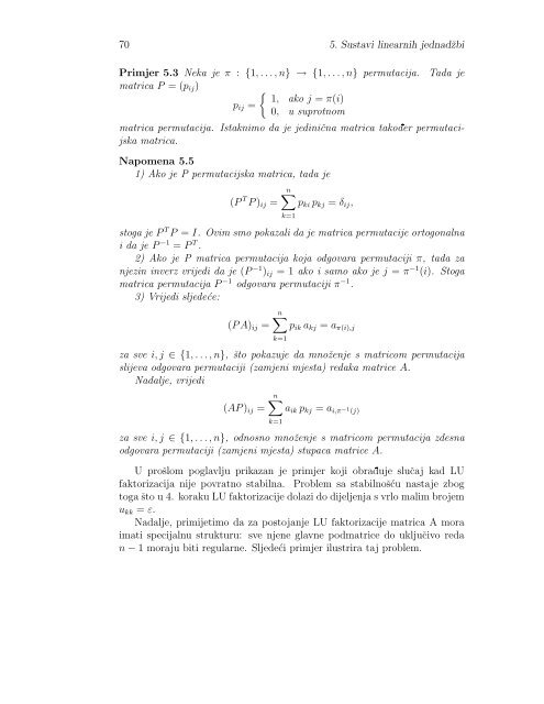 NumeriÄka linearna algebra - Odjel za matematiku - SveuÄiliÅ¡te ...