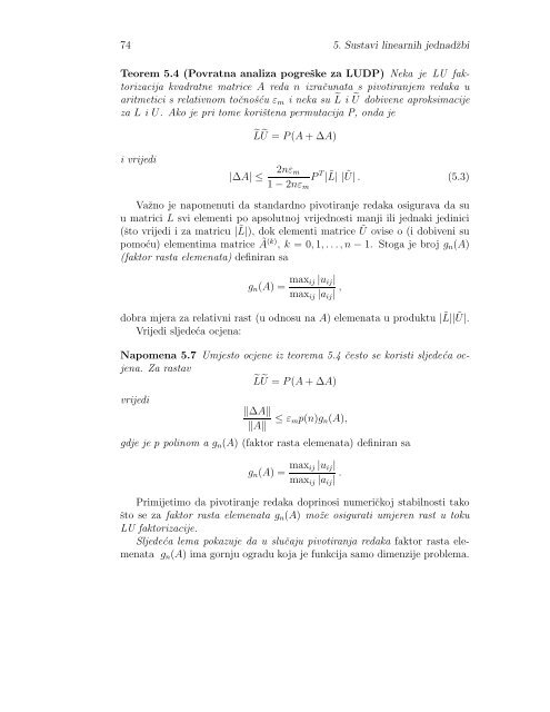 NumeriÄka linearna algebra - Odjel za matematiku - SveuÄiliÅ¡te ...