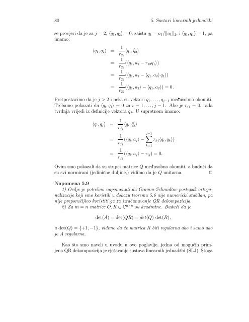 NumeriÄka linearna algebra - Odjel za matematiku - SveuÄiliÅ¡te ...