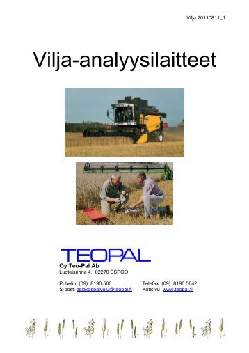 Vilja-analyysilaitteet - Teo-Pal Oy