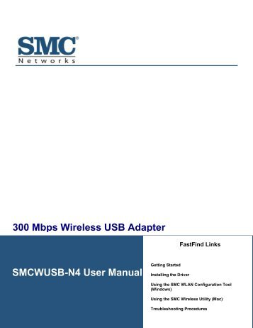 SMCWUSB-N4 300 Mbps Wireless USB Adapter User Manual