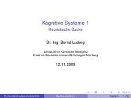 Kognitive Systeme 1 - Lehrstuhl für Informatik 8 (Theoretische ...