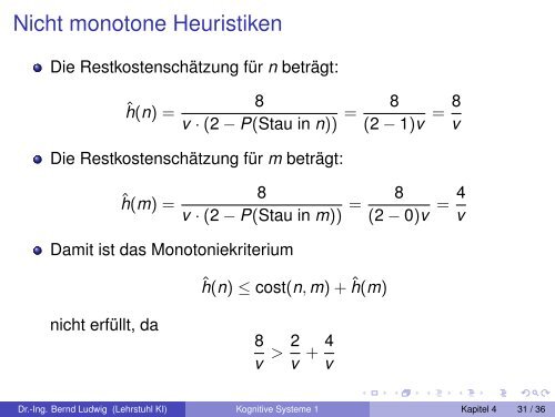 Kognitive Systeme 1 - Lehrstuhl für Informatik 8 (Theoretische ...