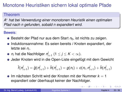 Kognitive Systeme 1 - Lehrstuhl für Informatik 8 (Theoretische ...