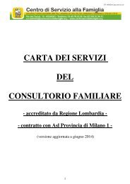 carta dei servizi del consultorio familiare - sanitari e socio-sanitari