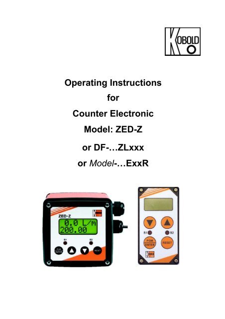 Operating Instructions for Counter Electronic Model: ZED-Z ... - Kobold