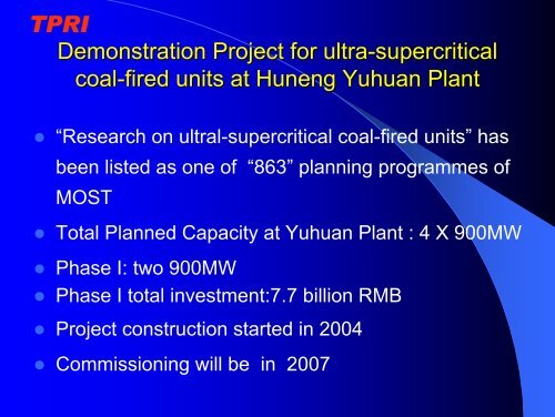 Development and Application of Supercritical Coal-fired Units and ...