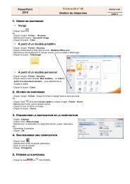 PowerPoint 2010 Fiche-outil nÂ° 05 Gestion du diaporama Vierge Ã ...