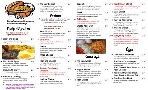 Breakfast Menu - Dine Here US