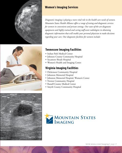 women's diagnostic imaging services - Mountain States Health ...