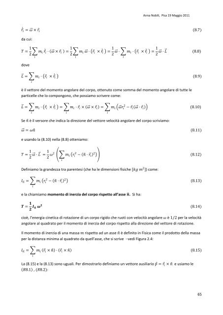 Sommario 1. Fisica, metodo scientifico, grandezze fisiche ...