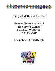 Early Childhood Center Preschool Handbook - Needham Public ...