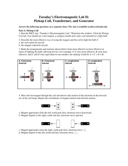Faraday's Electromagnetic Lab II: Pickup Coil, Transformer ... - PhET