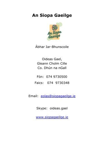 Ãbhar Iar-Bhunscoile Catalogue - an Siopa Gaeilge