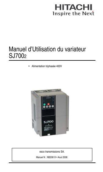 Manuel dÃUtilisation du variateur SJ7002 - Hitachi Europe GmbH