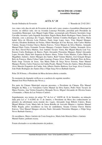 ACTA N.Âº 28 - CÃ¢mara municipal de Aveiro