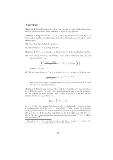1 Lévy Processes and Infinite Divisibility - Department of ...