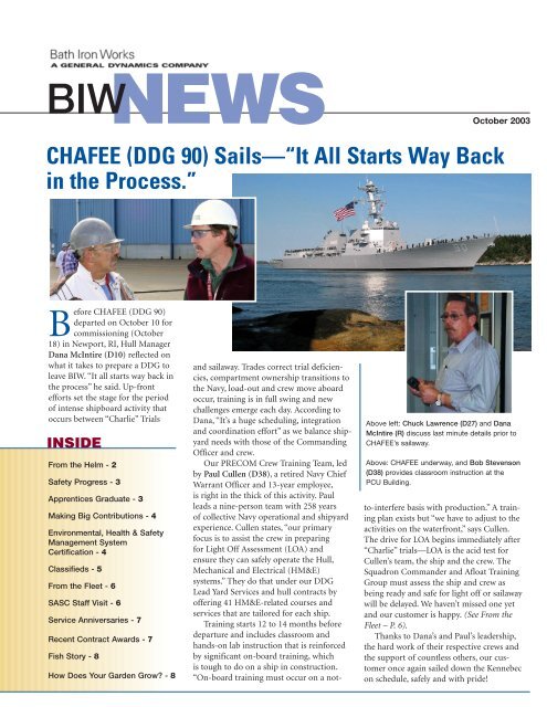 BIW News October 2003 - Bath Iron Works