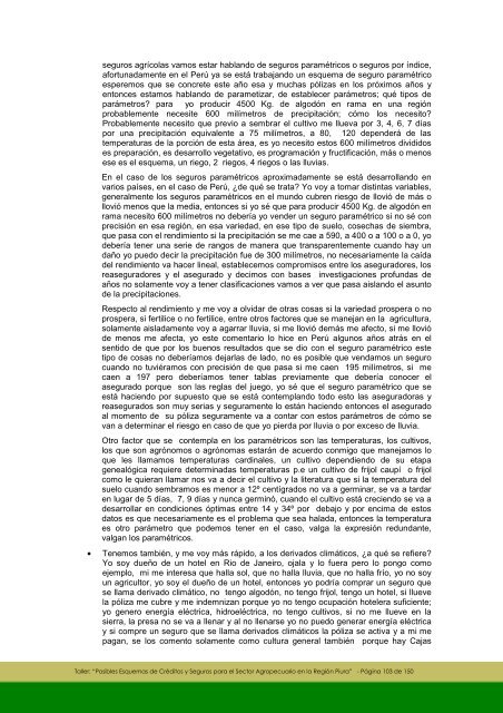 Memoria Taller Posibles Esquemas de Seguros Piura - GestiÃ³n del ...