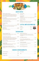 Banana Cabana Menu - Westgate Resorts