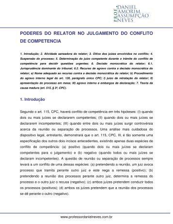 poderes do relator no julgamento do conflito de competencia