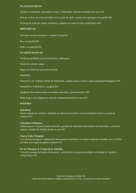 Menu - Rosewood Hotels & Resorts