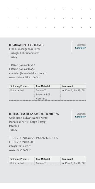 Licensees and Reference Customers -  Rieter