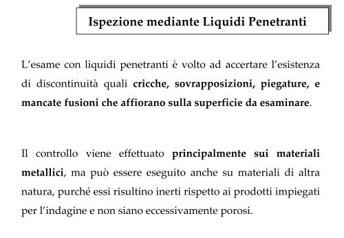 Ispezione mediante Liquidi Penetranti - Dimeca